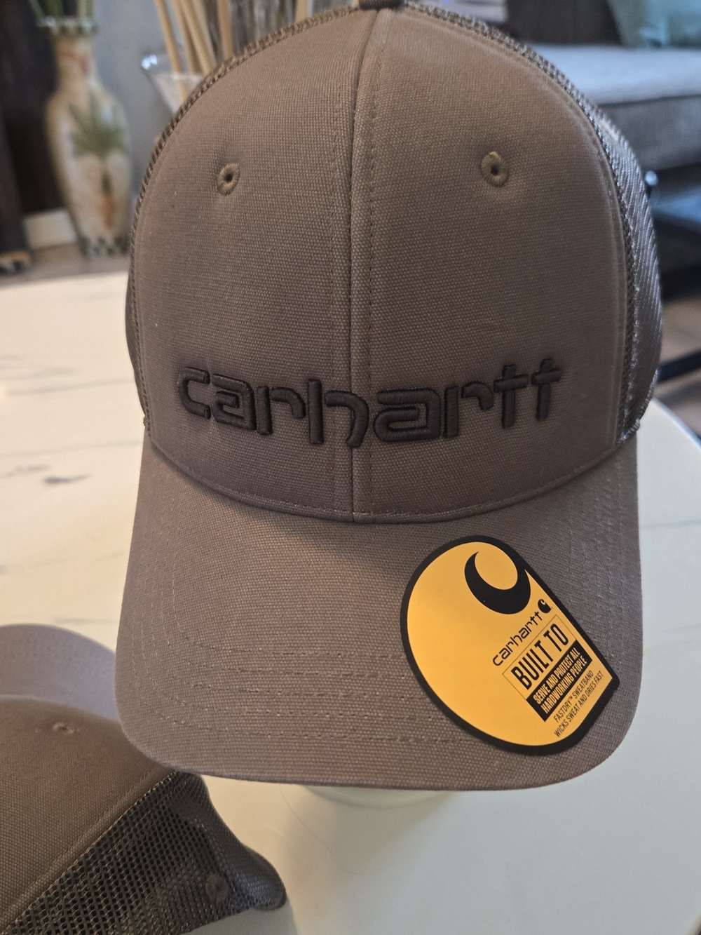 Carhartt Olive Brown Mesh-Back Logo Trucker Hat